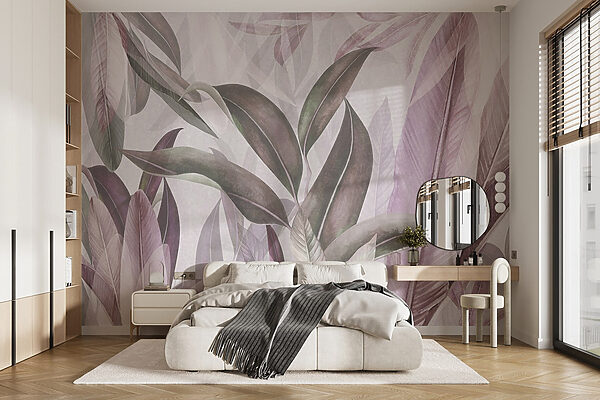 Delicate leaves in soft hues