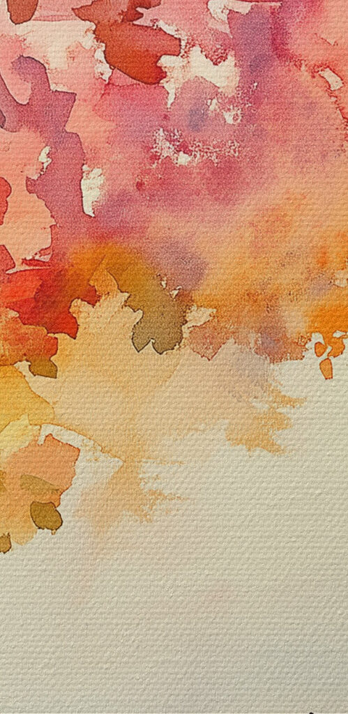 Watercolor painting of a person sitting under a tree