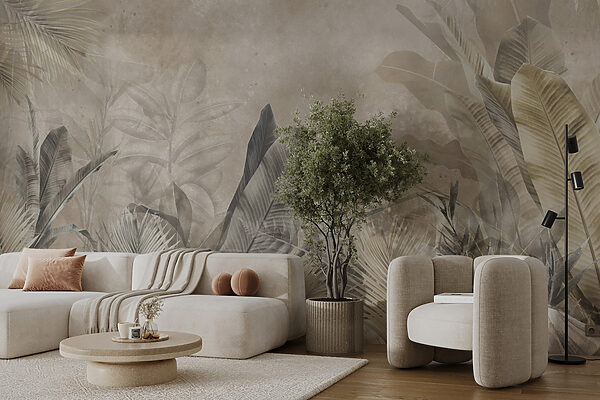 Elegantní umělecká díla s designem tropických listů Elegantní umělecká díla s designem tropických listů