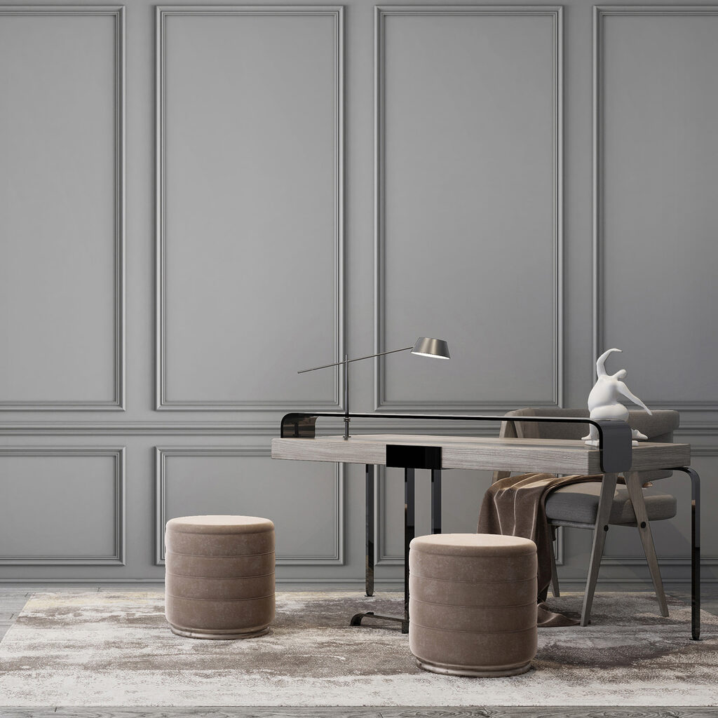 A wall with white panels A wall with white panels