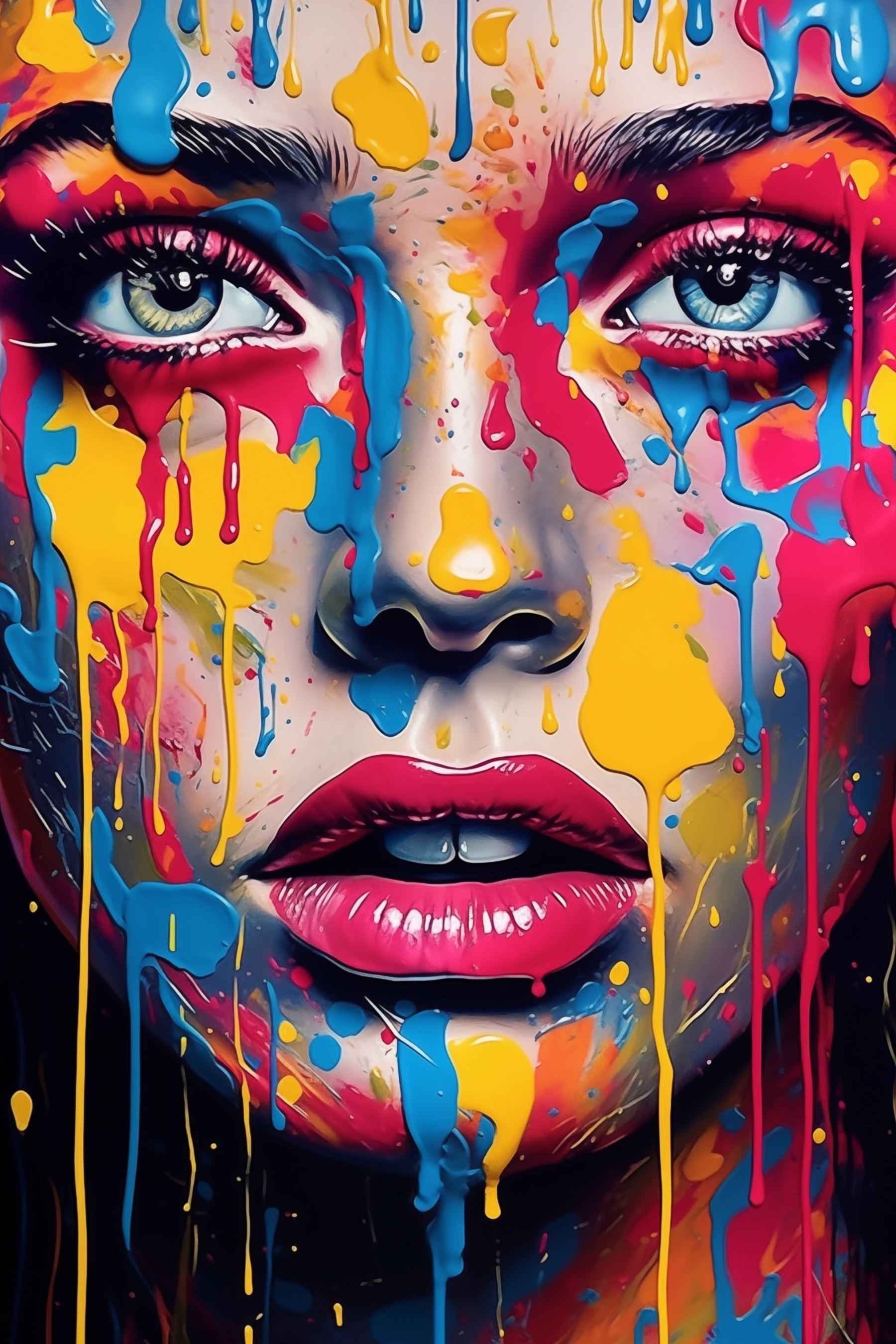 Woman with paint on her face