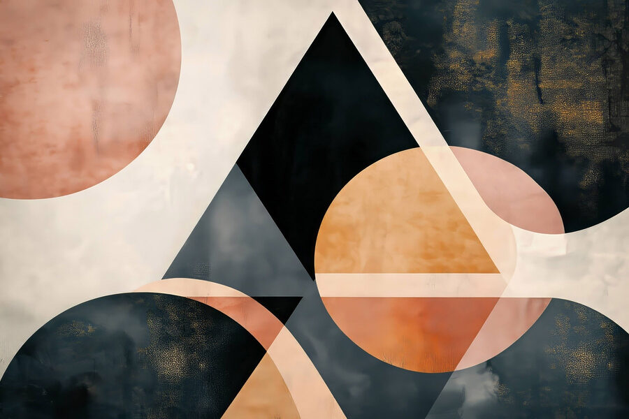Černé a oranžové geometrické tvary