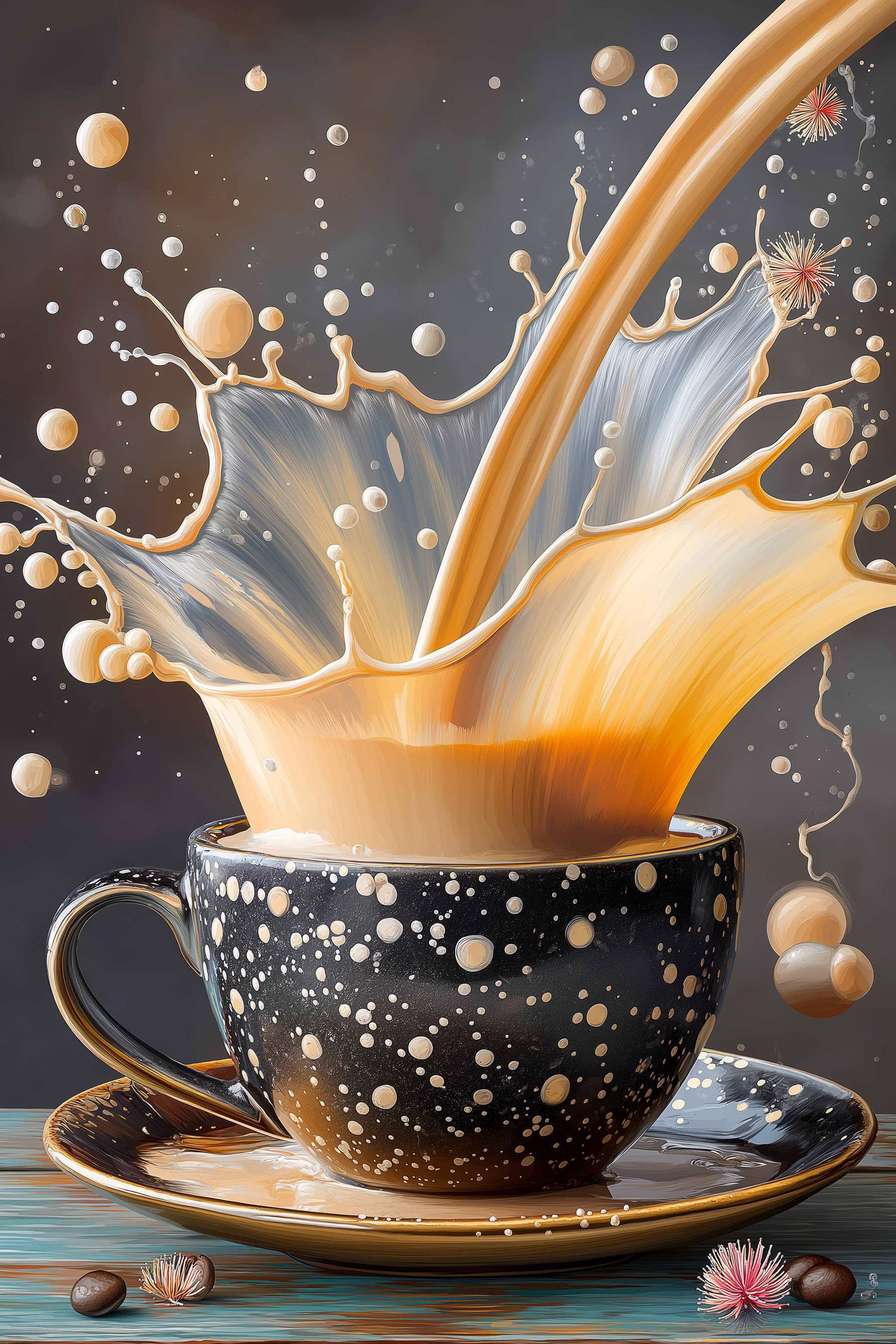 Splash of liquid in a cup