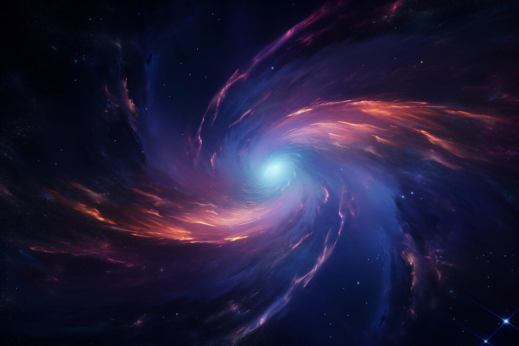 Colorful swirl of light in space Colorful swirl of light in space