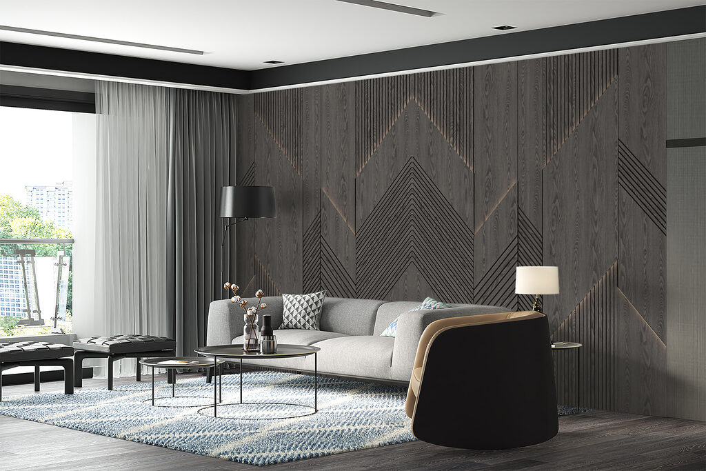 Geometric patterns in dark wood