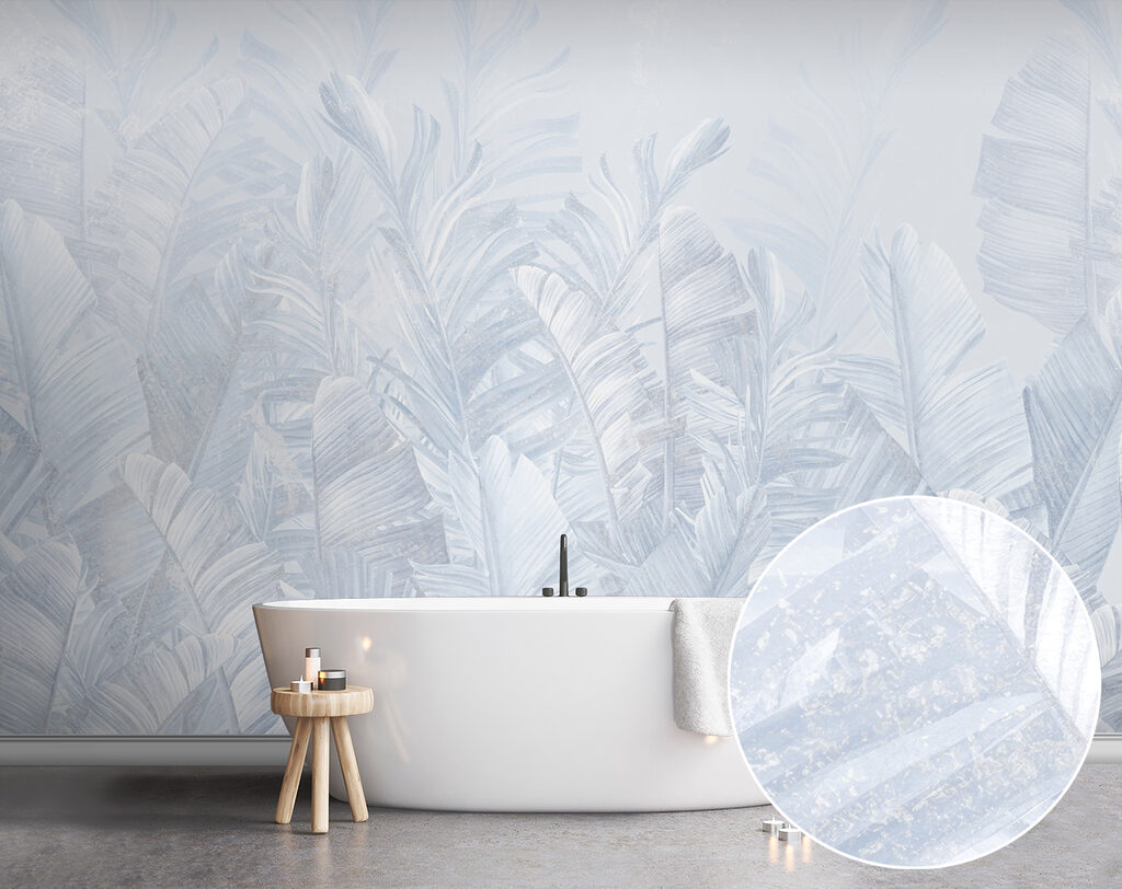 A white leafy pattern
