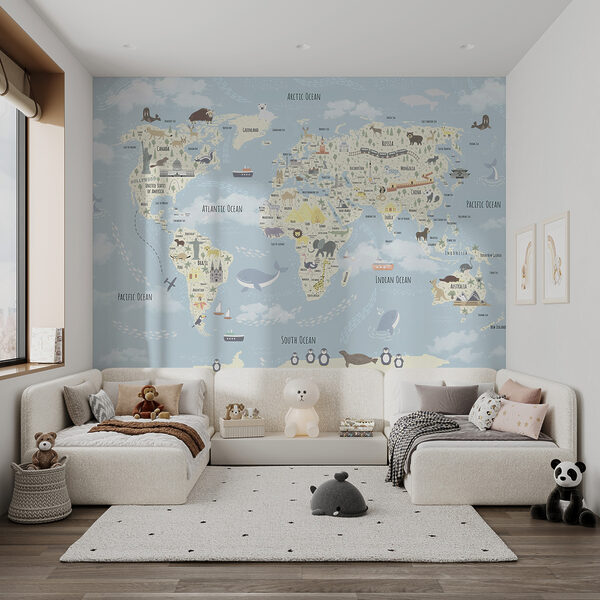 Mapa světa se zvířaty Mapa světa se zvířaty