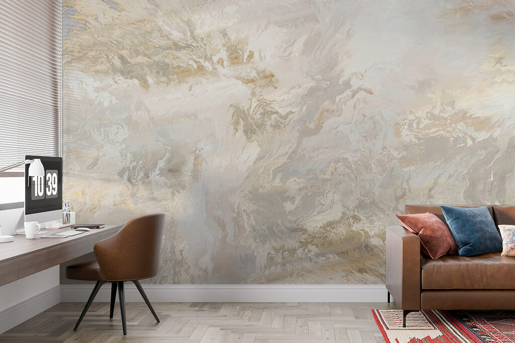 Soft swirls of muted earth tones