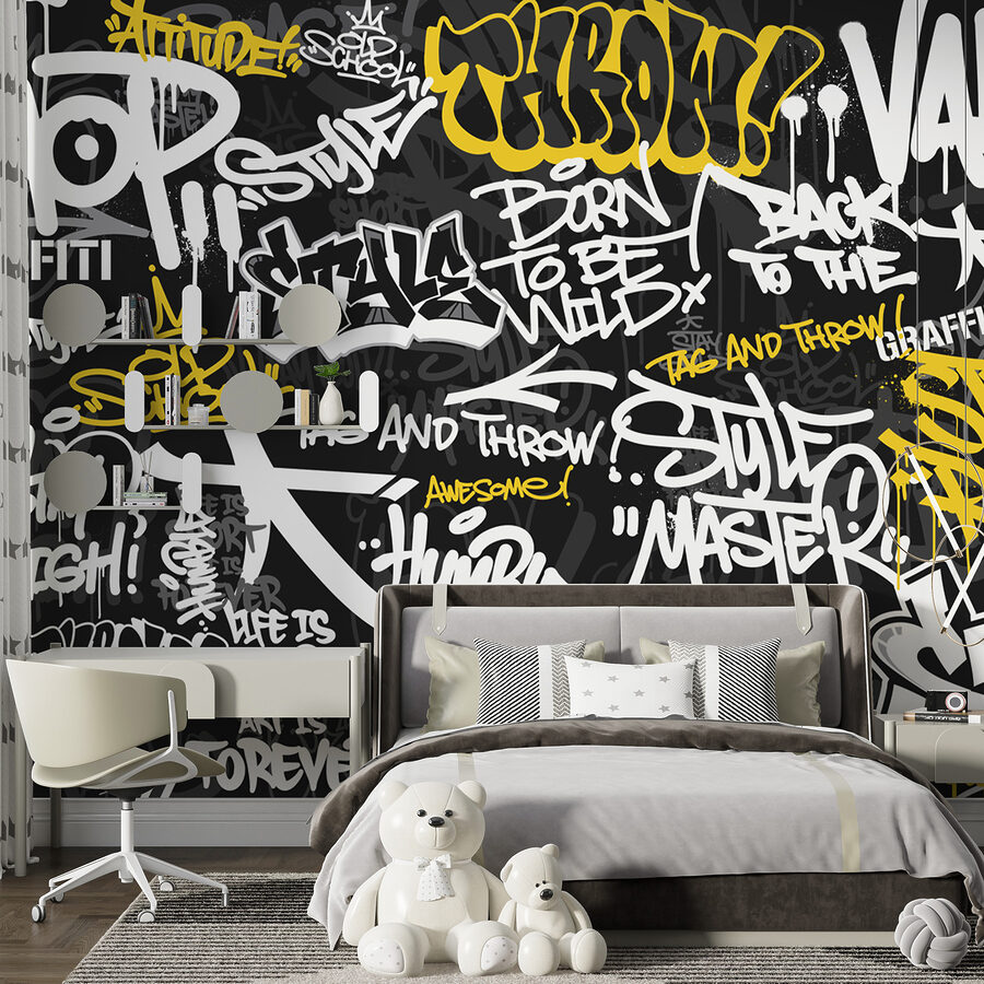 Fototapeta Černožluté graffiti - Image 3