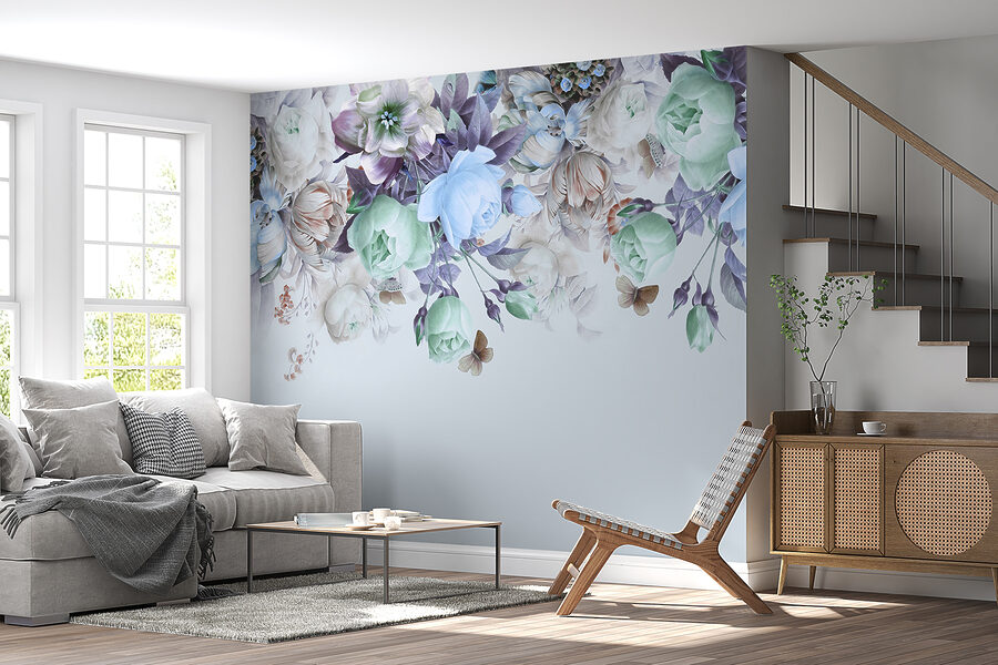 Fototapeta Elegantní květinové aranžmá s motýly. - Image 3