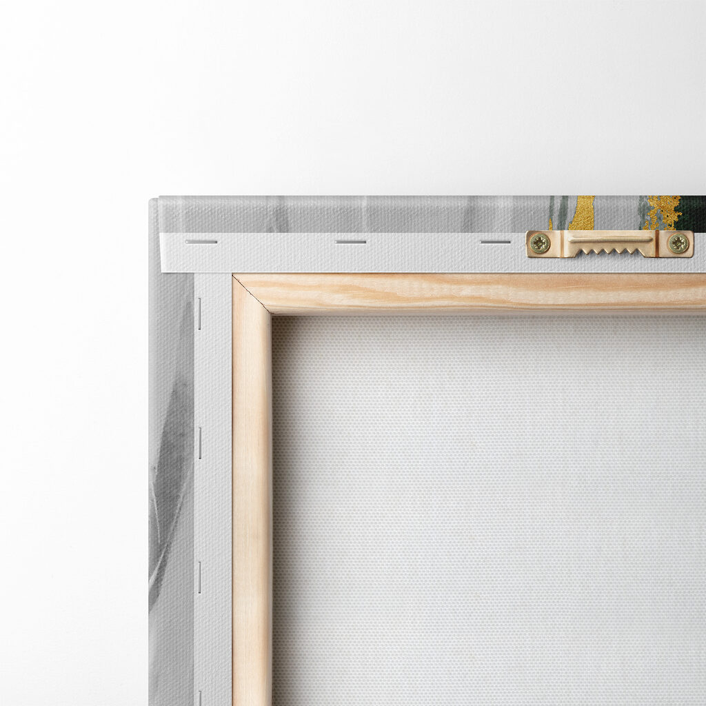 Emerald strokes on textured canvas