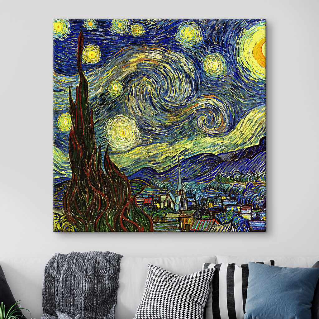 A painting of a starry night