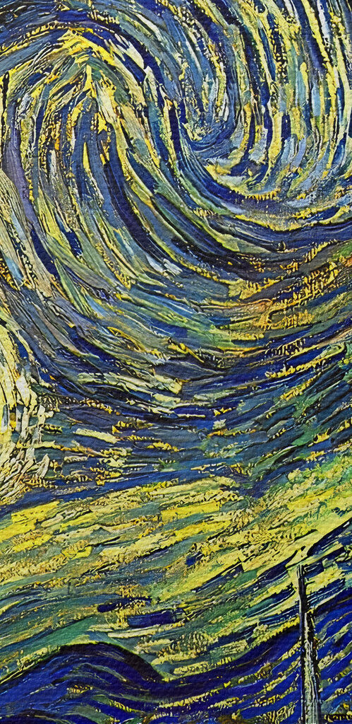 A painting of a starry night