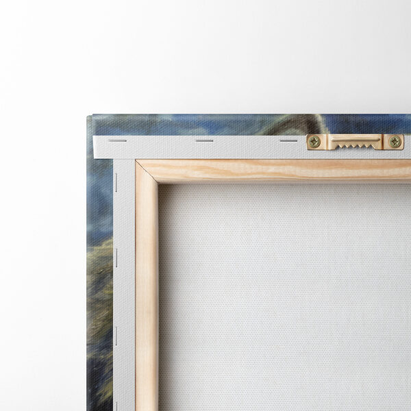 A painting of two wolves kissing