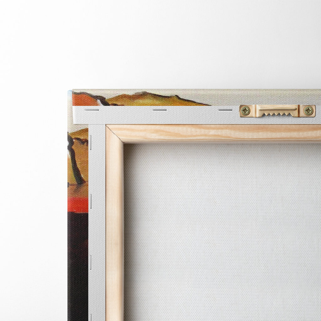 A painting of a cat with a clock on it