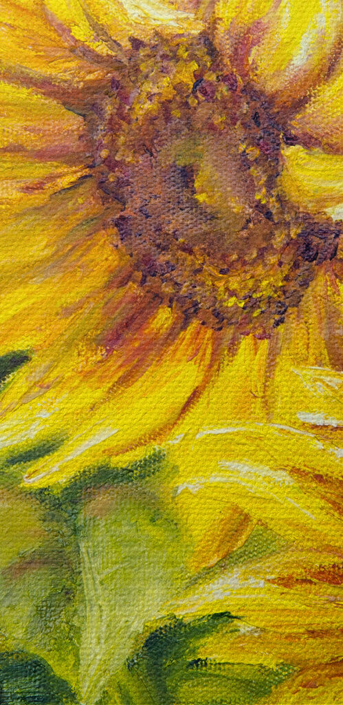 A painting of sunflowers