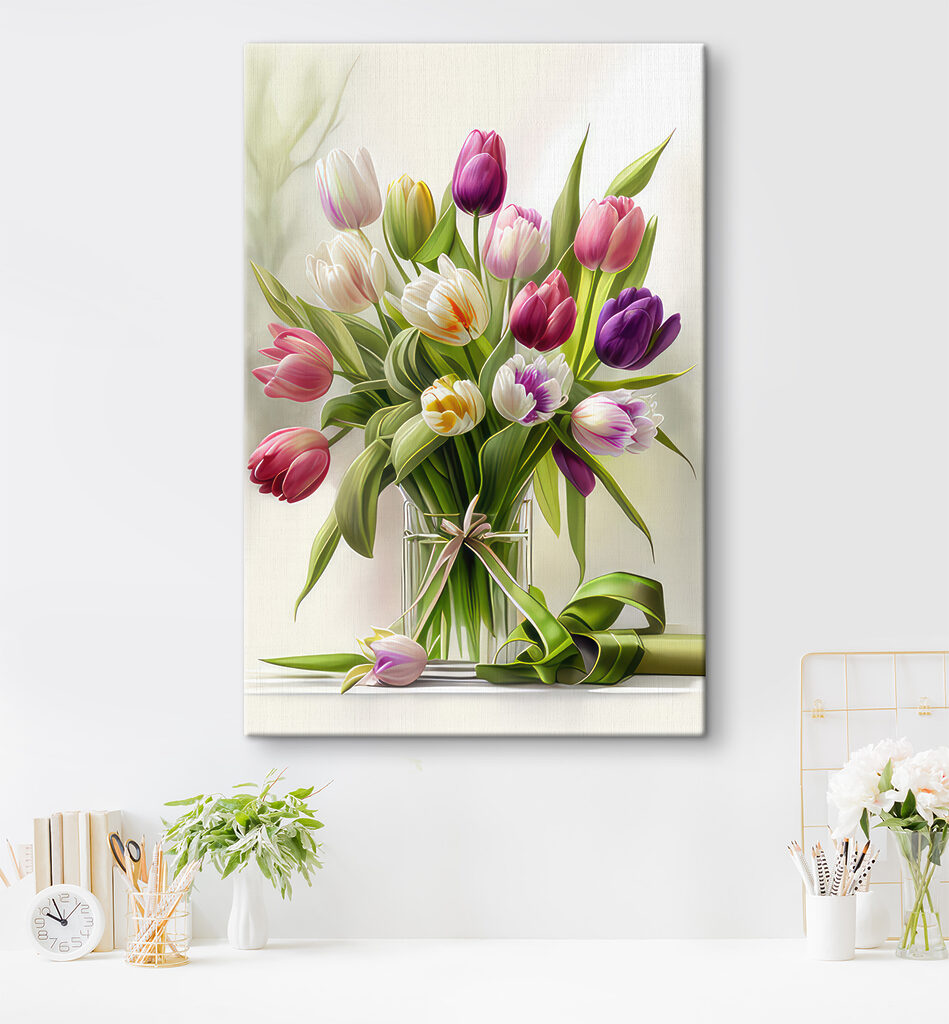 Kytice tulipánů ve skleněné váze s31219piw15ms 949x1024 - Kytice tulipánů ve skleněné váze