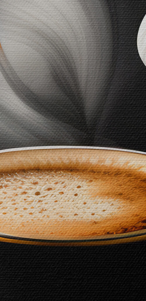 A cup of coffee and a flower