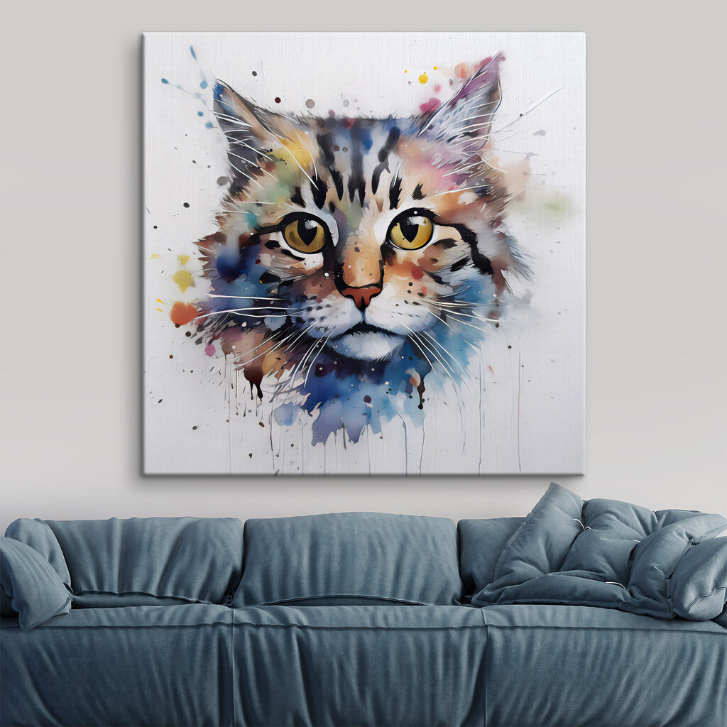 A painting of a cat
