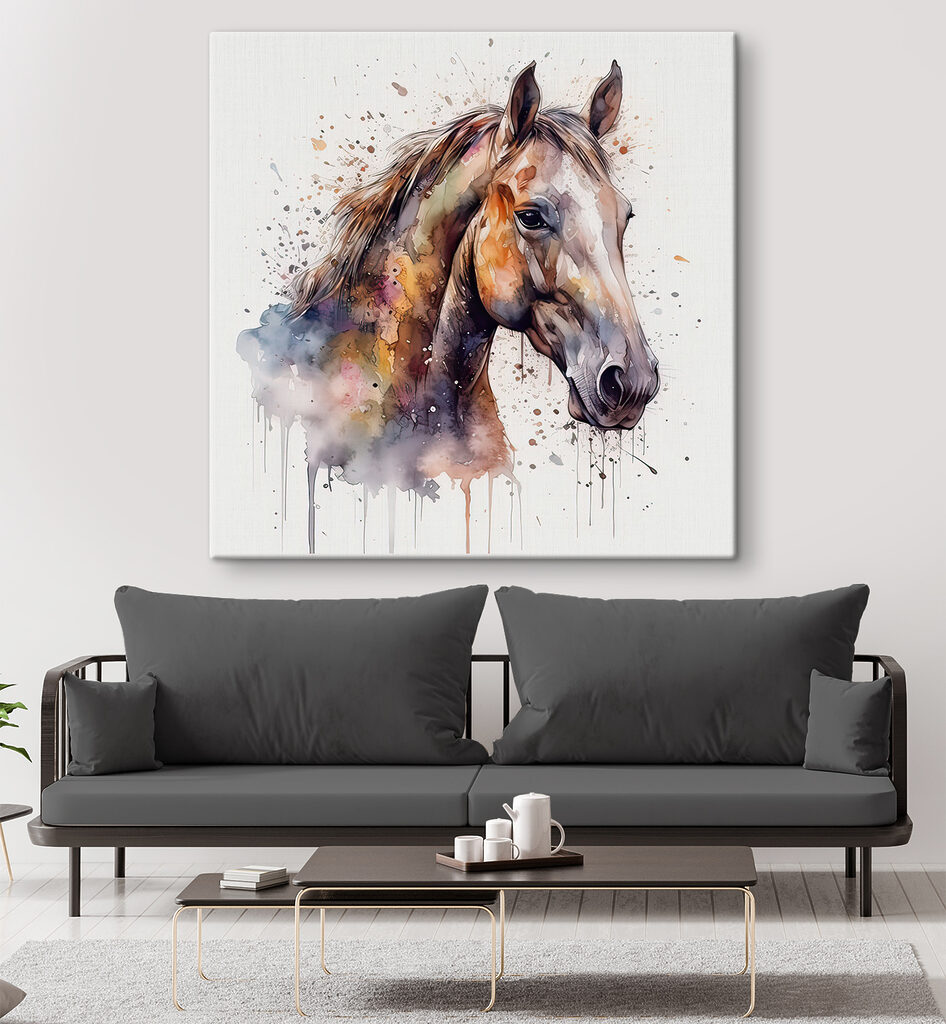 A painting of a horse