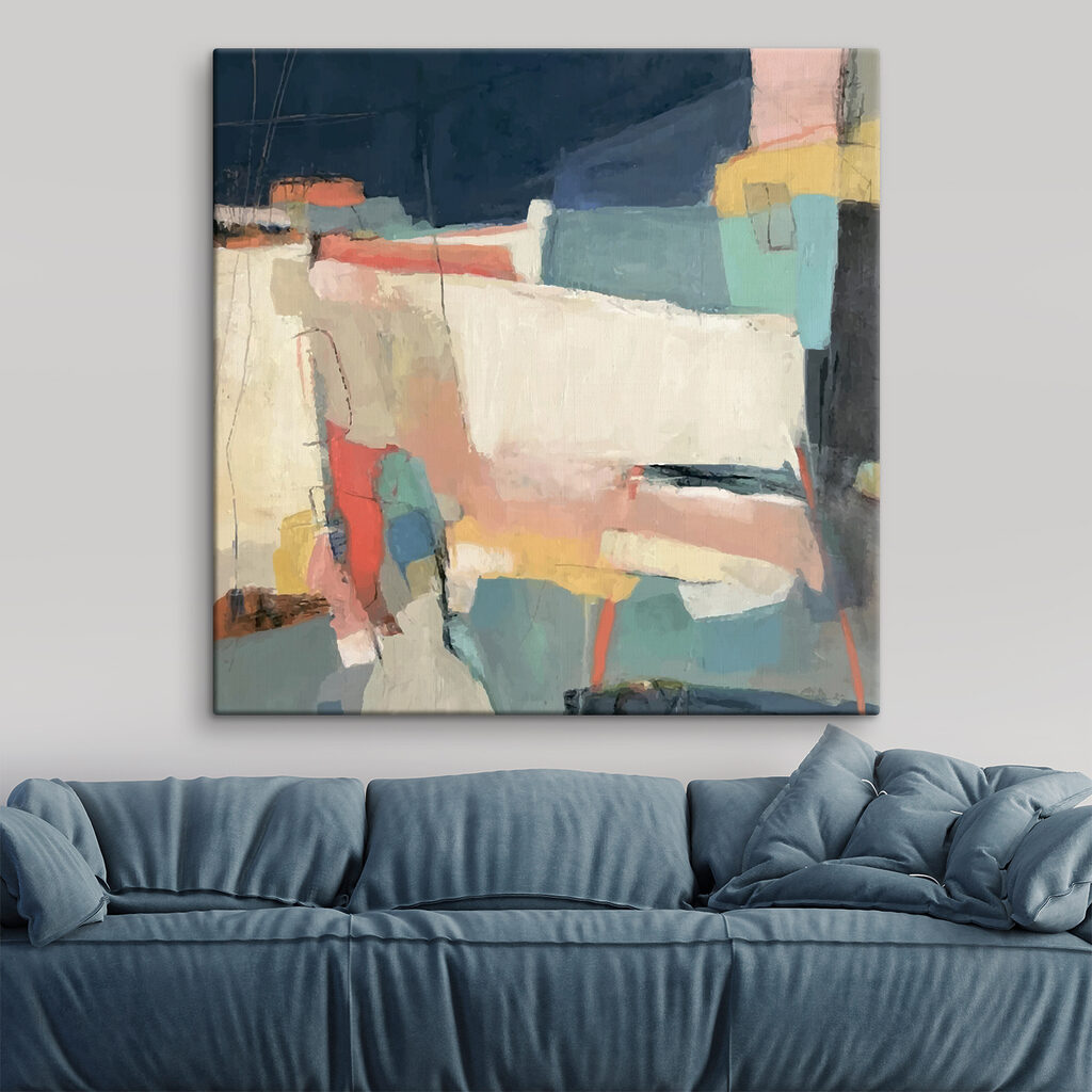 A painting of colorful shapes