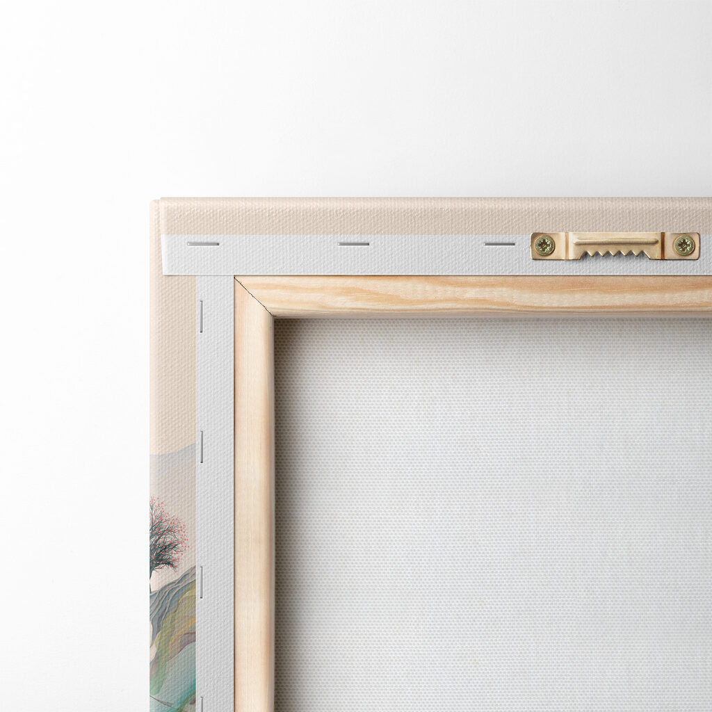 A painting of a boat in the water