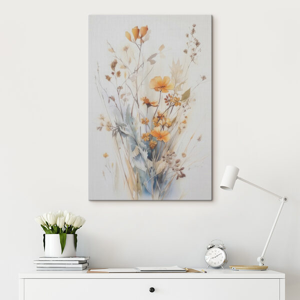A painting of flowers and leaves A painting of flowers and leaves
