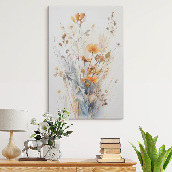 A painting of flowers and leaves A painting of flowers and leaves