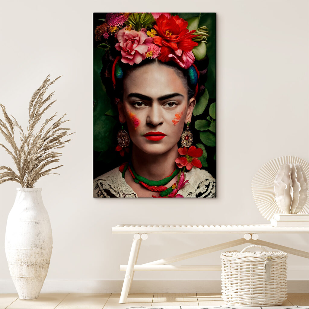 A woman with flowers in her hair