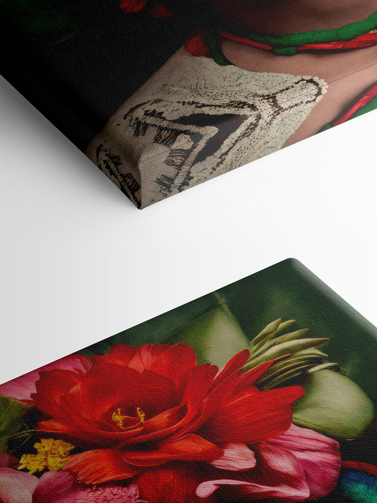 A woman with flowers in her hair