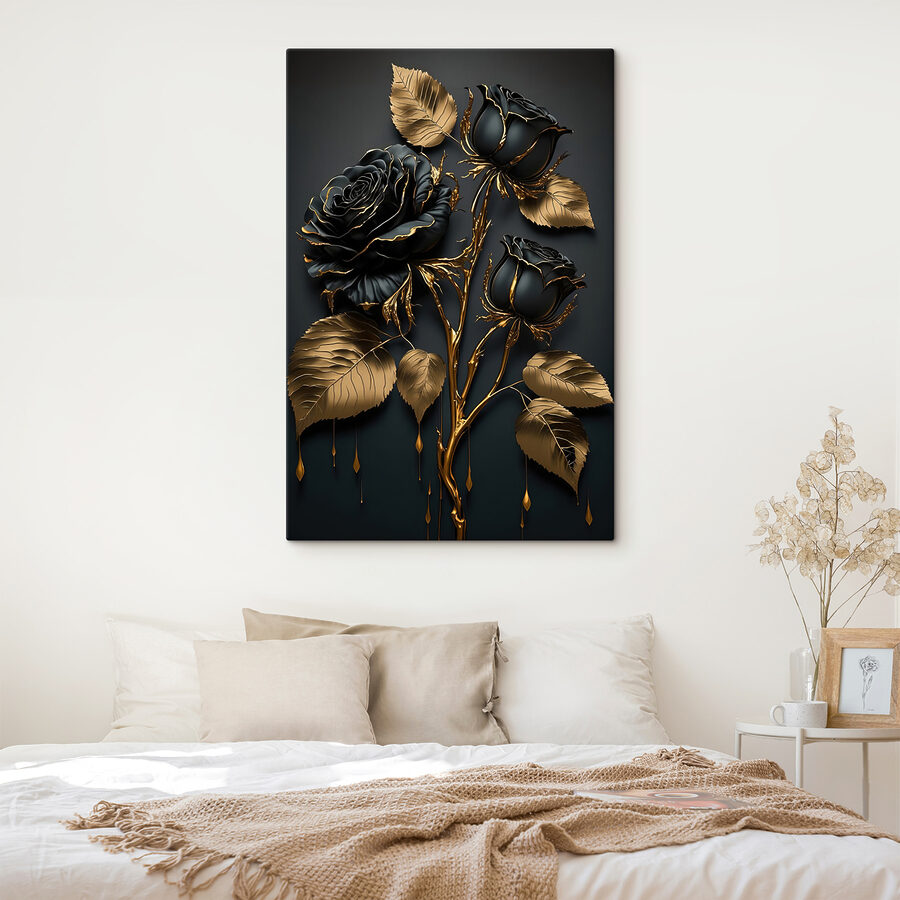 Elegantní půlnoční růže v květu Elegantní půlnoční růže v květu