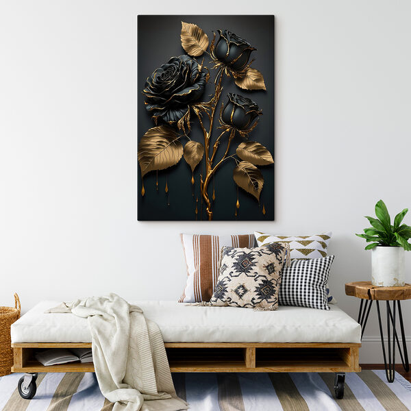 Elegantní půlnoční růže v květu Elegantní půlnoční růže v květu