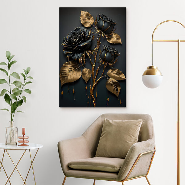 Elegantní půlnoční růže v květu Elegantní půlnoční růže v květu