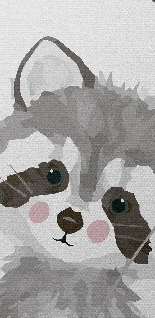 A raccoon holding a balloon