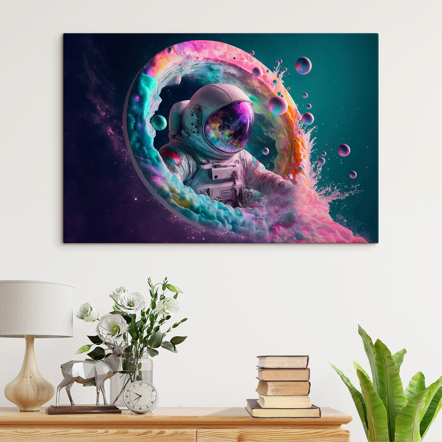Astronaut v barevném kruhu