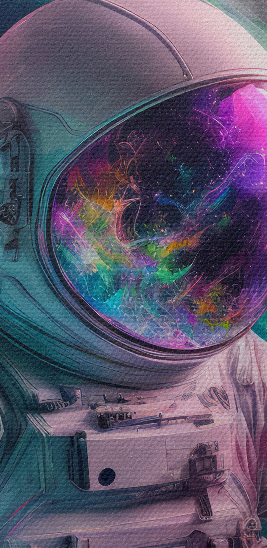 Astronaut v barevném kruhu