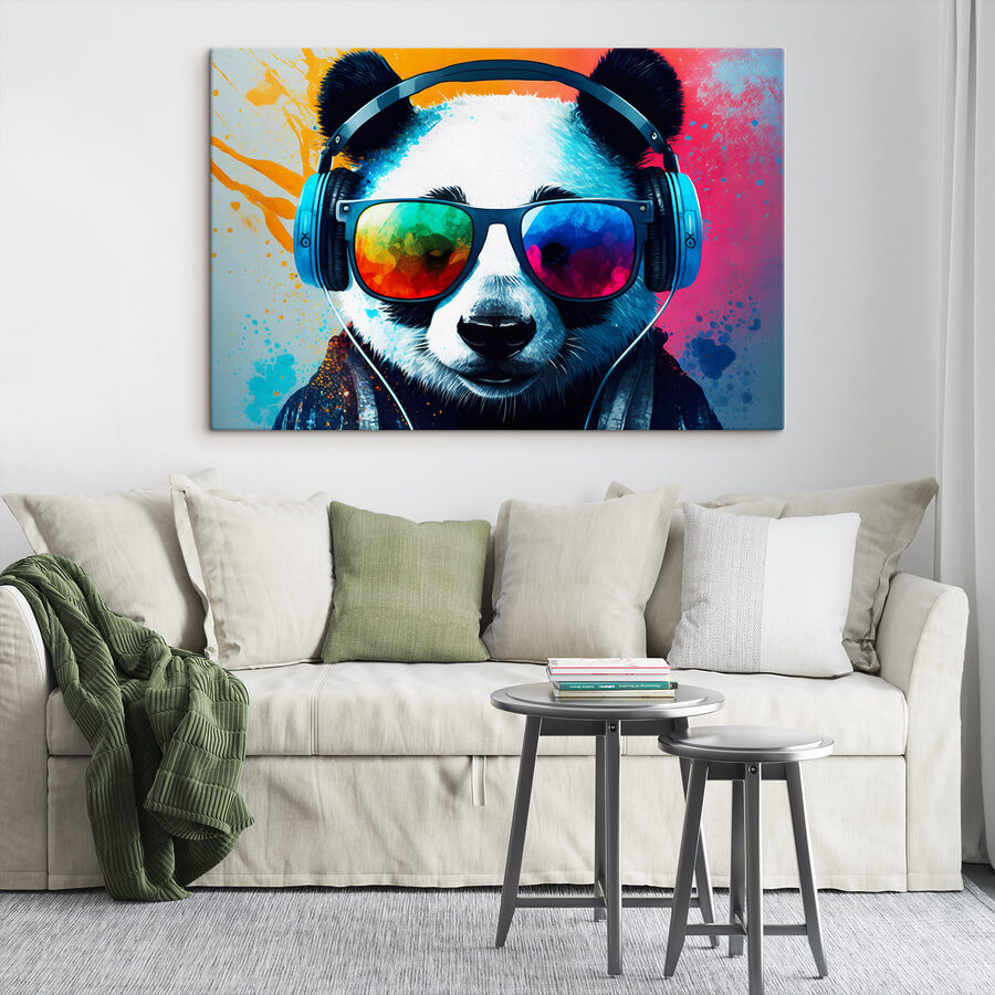 Obraz Panda se sluchátky na uších a slunečními brýlemi - Image 4