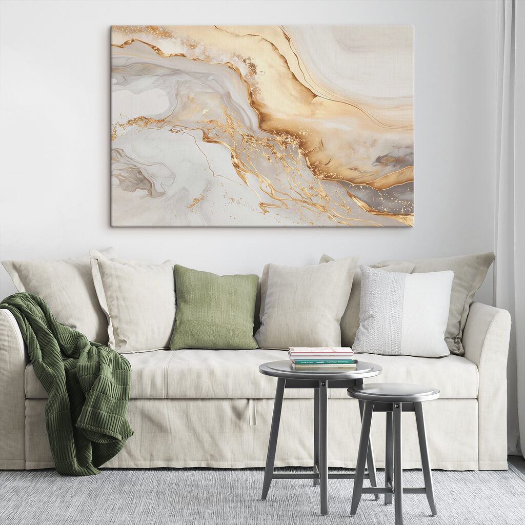 Elegant swirls of cream and amber