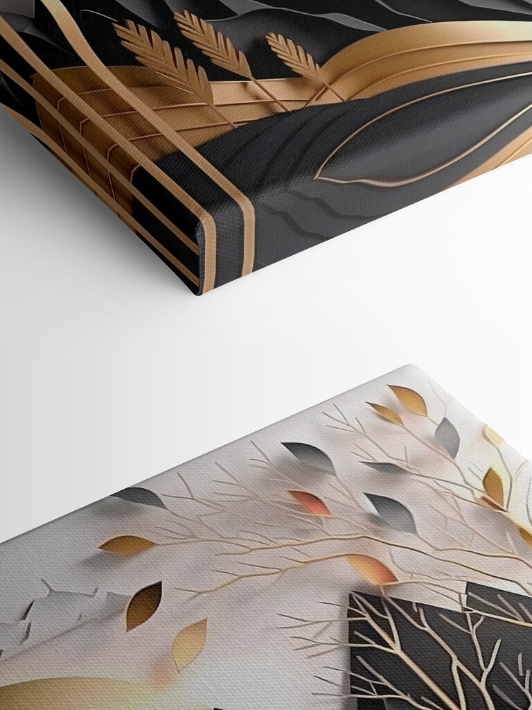 A paper cut out of a mountain landscape