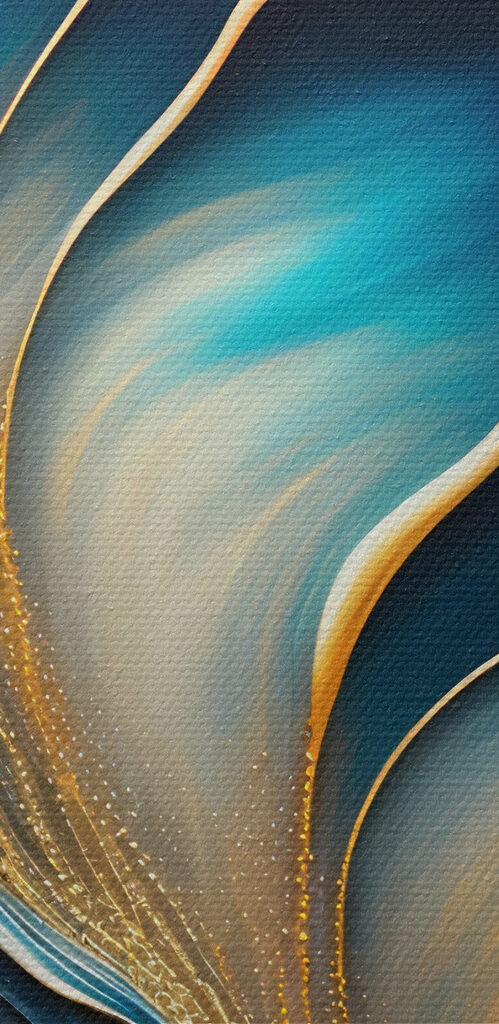 A close up of a painting