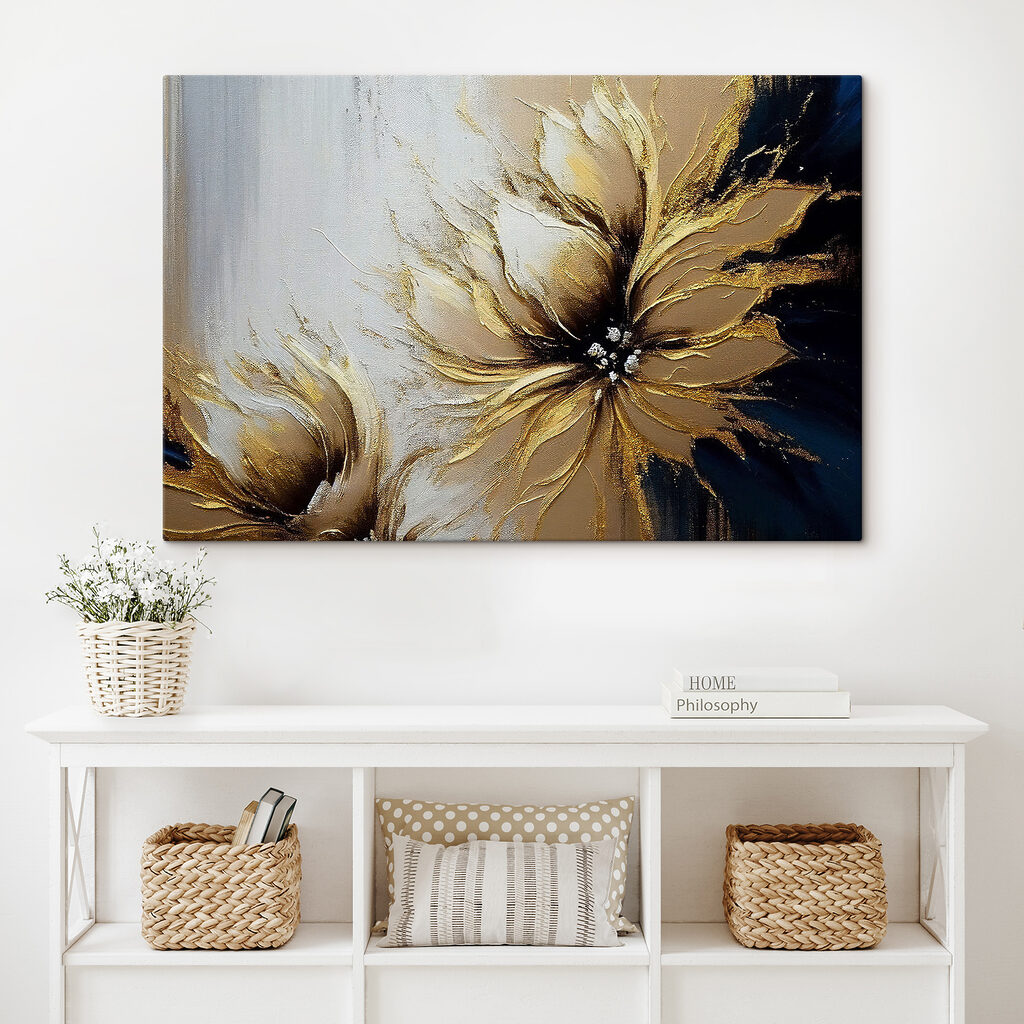 A painting of a flower