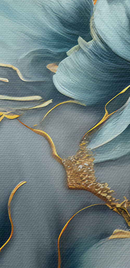 A close up of a painting