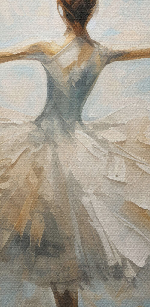 A painting of a woman dancing A painting of a woman dancing