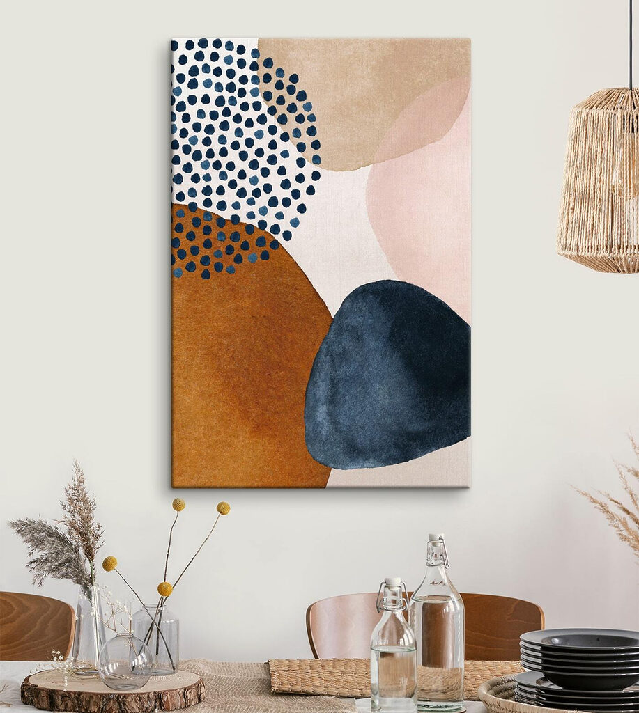 A painting of different shapes and colors