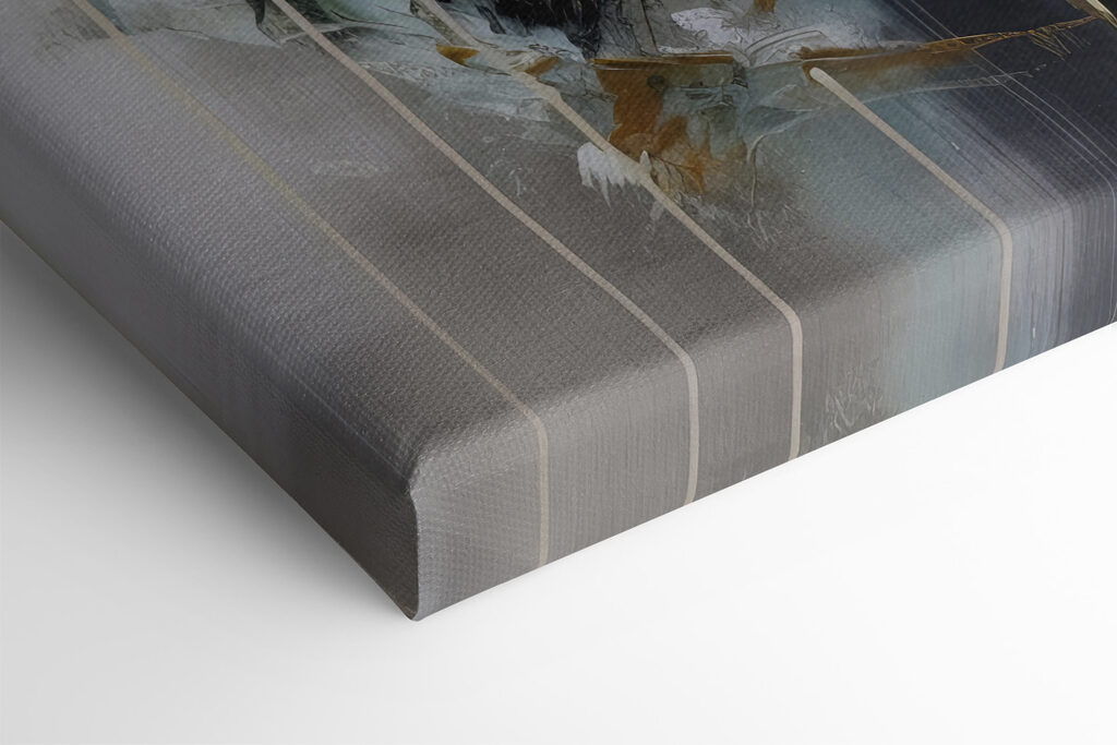 A painting of white flowers