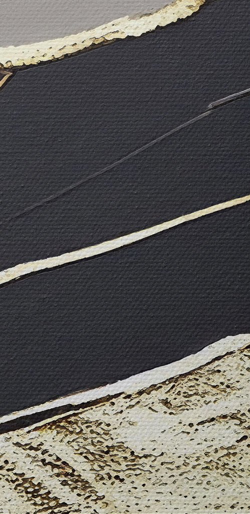 A close up of a painting