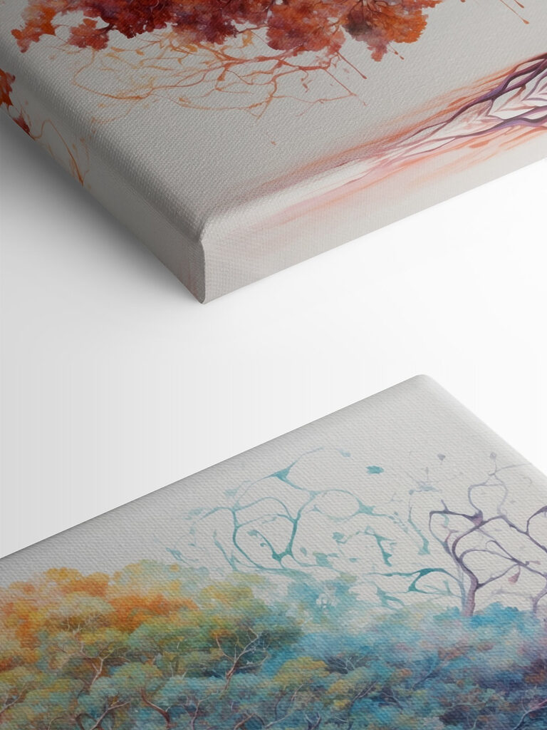 A tree with different colors of leaves