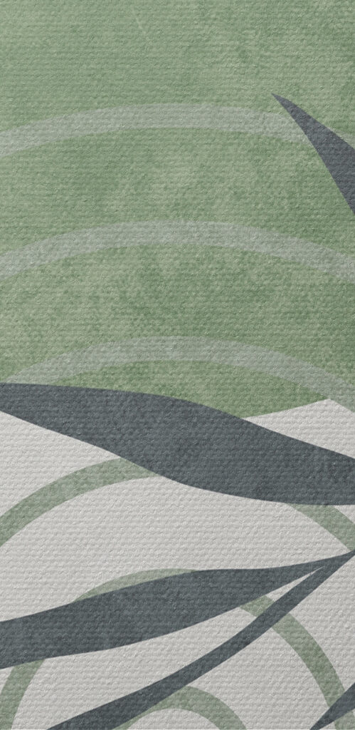 A green and grey art piece