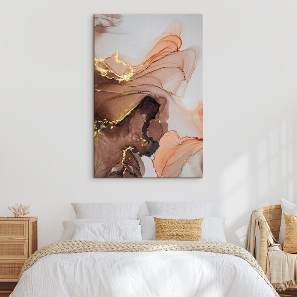 A close up of a painting