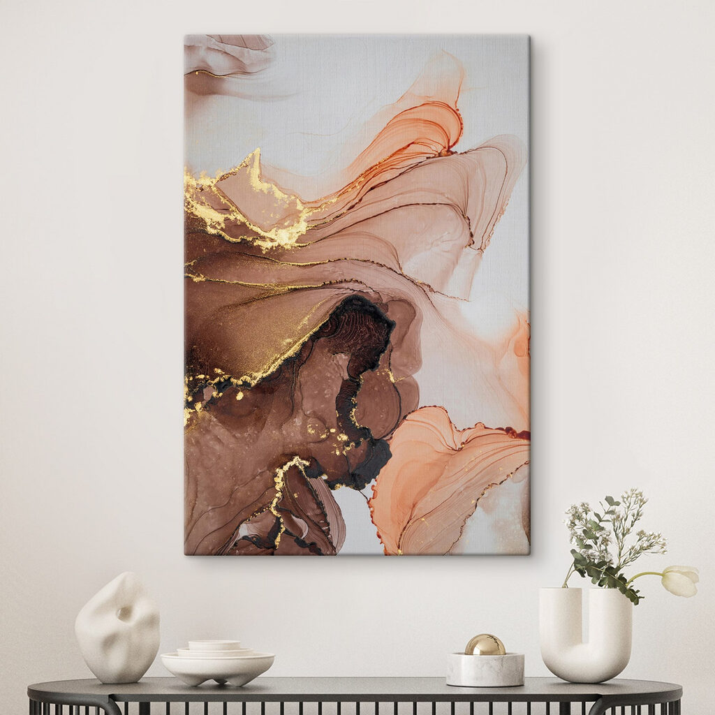 A close up of a painting